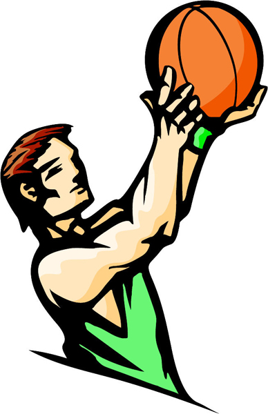 Basketball sports decal in full color. Customize as you order. BASKETBALL_5C_01