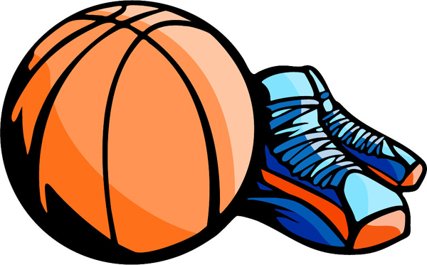 Basketball and sneakers sports decal. Make it personal! BASKETBALL_5C_10