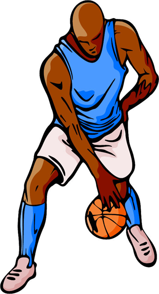 Basketball player full color sports decal. Personalize on line. BASKETBALL_5C_17