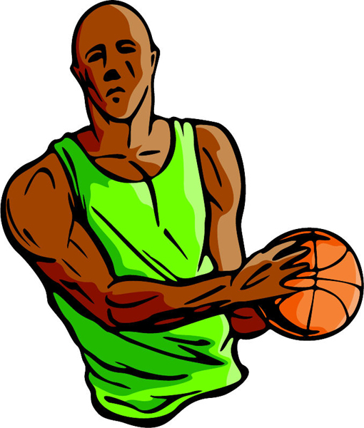 Basketball player sports sticker in full color. Customize on line. BASKETBALL_5C_20