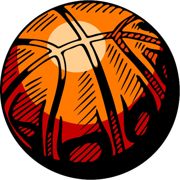 Basketball action color sports decal. Personalize on line. BASKETBALL_5C_24