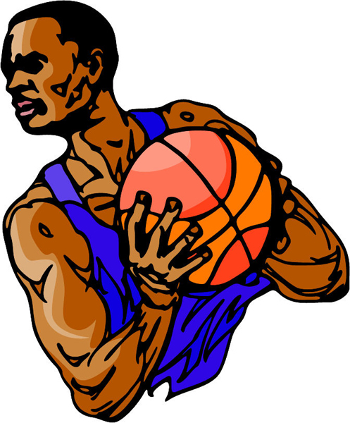 Basketball player full color sports decal. Personalize as you order. BASKETBALL_6C_05