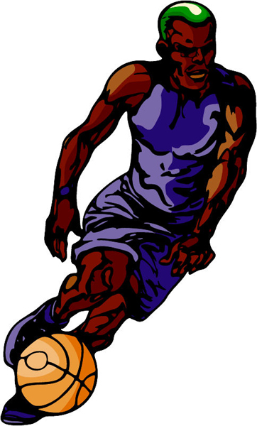 Basketball action player full color sports sticker. Personalize on line. BASKETBALL_6C_21