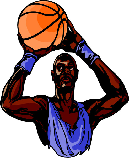 Basketball action play sports decal. Make it your own! BASKETBALL_6C_24