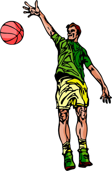 Basketball action player sports decal. Make it personal! BASKETBALL_6C_26