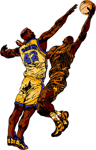 Basketball color action sports decal. Customize on line. BASKETBALL_6C_32