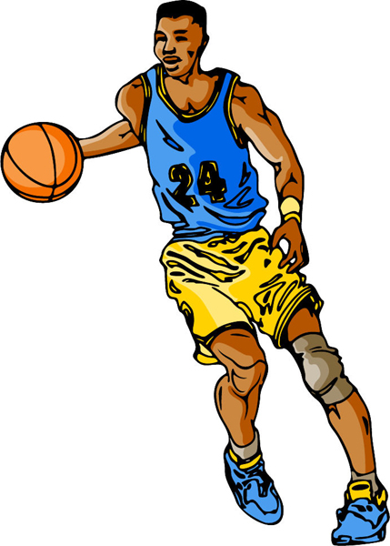 Basketball player action full color sports decal. Make it your own! BASKETBALL_6C_38