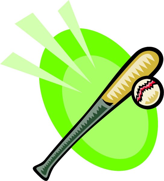 Baseball and bat full color sports sticker. Personalize on line. ESPORTS_00