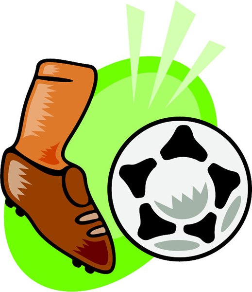 Soccer ball and shoe full color sports decal. Personalize on line. ESPORTS_36