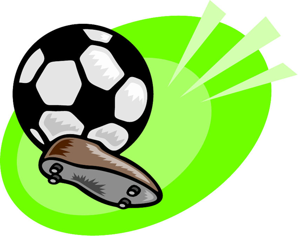 Soccer ball and shoe full color sports sticker. Personalize on line. ESPORTS_39