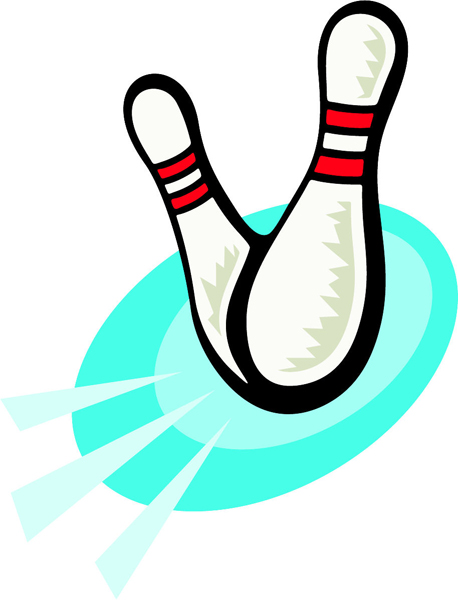 Bowling pins full color sports decal. Customize on line. ESPORTS_42