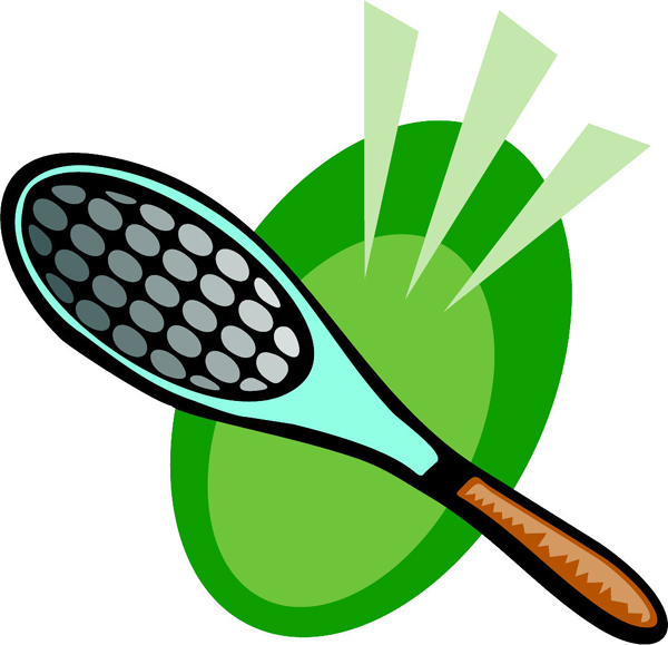 Tennis racket full color action sports decal. Customize on line. ESPORTS_55