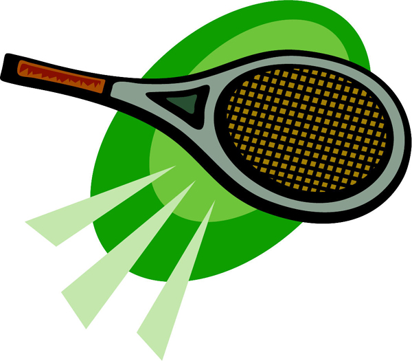 Tennis racquet full color sports decal. Personalize on line. ESPORTS_56