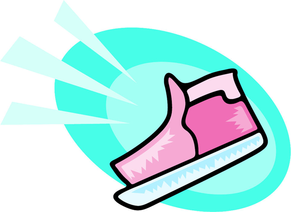 Pink ice skate sports sticker. Make it yours! ESPORTS_66