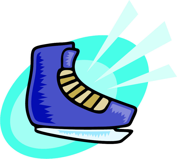 Ice skating boot full color sports sticker. Personalize on line. ESPORTS_68