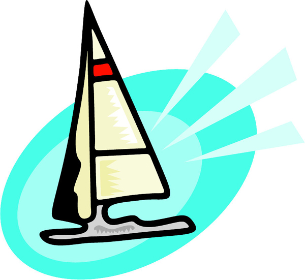 Sailboard full color sports sticker. Personalize on line. ESPORTS_74