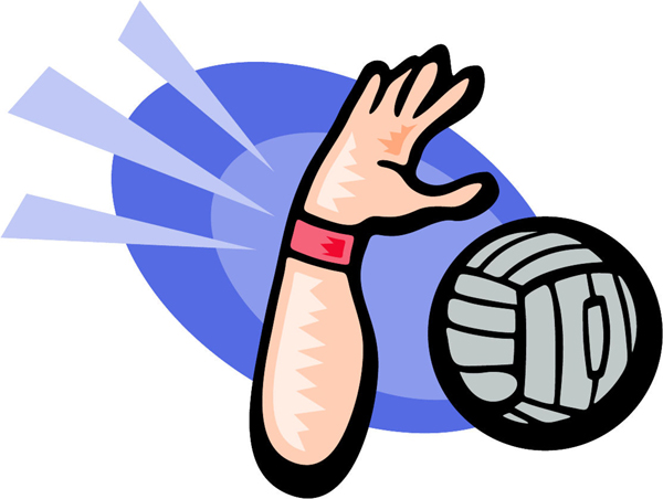 Volleyball and arm against color backdrop. Make it your own. ESPORTS_78