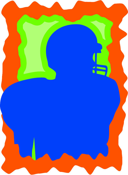 Football player close up and personal graphic sports decal. Make it your own. FOOTBALL_3C_01