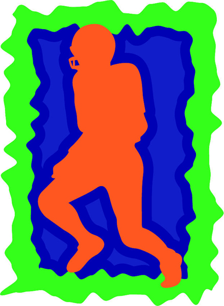Football player full color sports sticker. Personalize on line. FOOTBALL_3C_22