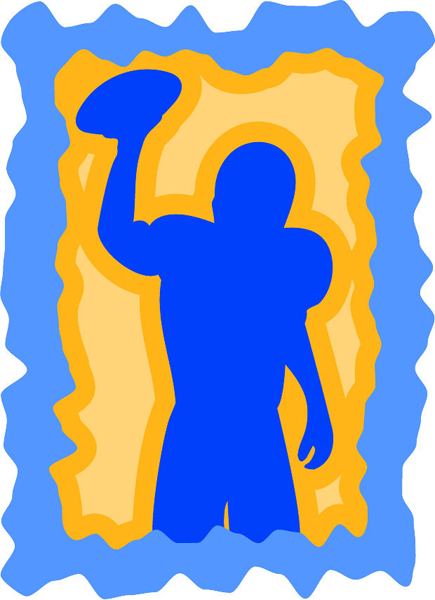 Football player full color sports sticker. Make it your own. FOOTBALL_3C_30