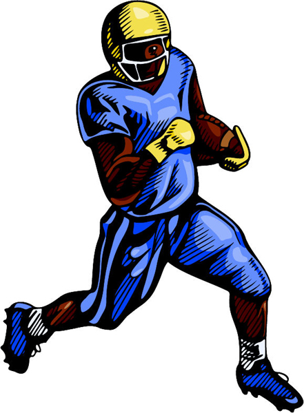 Football player full color action sports sticker. Make it personal on line. FOOTBALL_4C_03