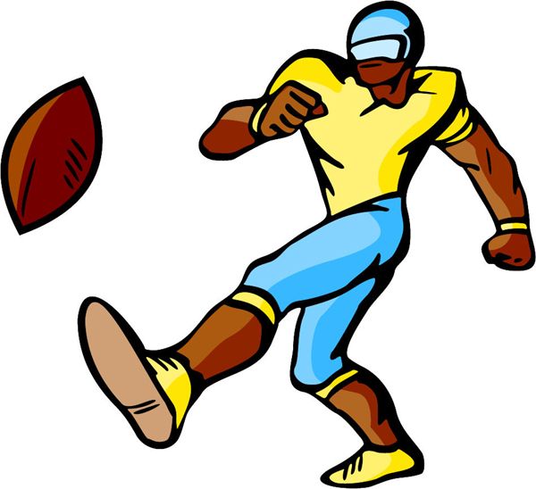 Football player action full color sports sticker. Personalize as you order. FOOTBALL_4C_28