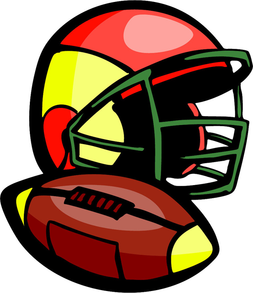 Football action color sports decal. Customize on line. FOOTBALL_5C_01