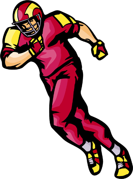 Football action full color sports sticker. Personalize on line. FOOTBALL_5C_04