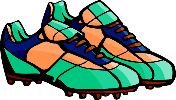 Football shoes full color sports sticker. Personalize as you order. FOOTBALL_5C_13