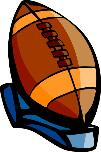 Football on stand full color sports sticker. Personalize on line. FOOTBALL_5C_18