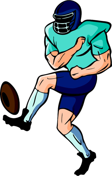 Football player full color sports sticker. Personalize on line. FOOTBALL_5C_25