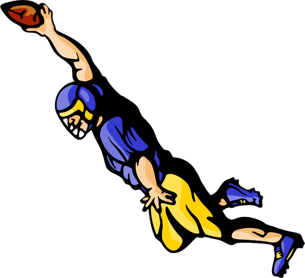 Football action full color sports sticker. Make it yours! FOOTBALL_5C_36