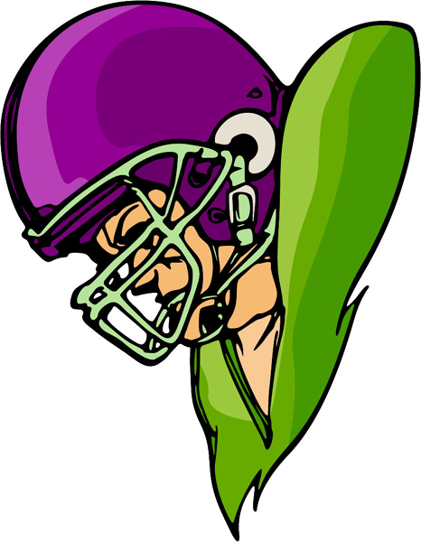 Football player's head full color team sticker. Make it personal! FOOTBALL_6C_07