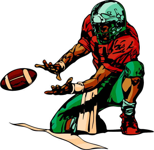 Football player action sports decal in full color. Personalize on line. FOOTBALL_6C_22