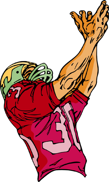 Stretching for the football full color sports sticker. Personalize on line. FOOTBALL_6C_30