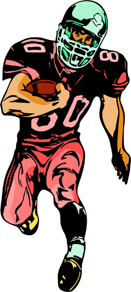 Football action full color sports sticker. Personalize as you order. FOOTBALL_6C_40