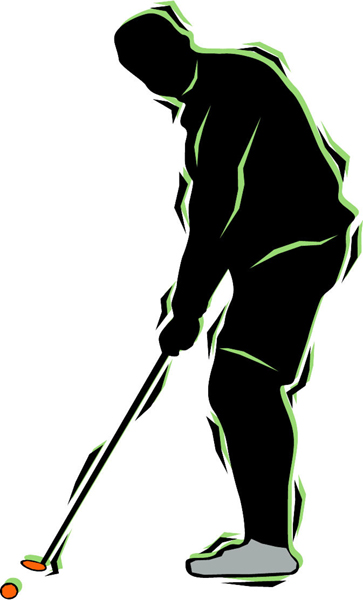 Golf color action sports decal. Personalize on line. GOLF_4C_14