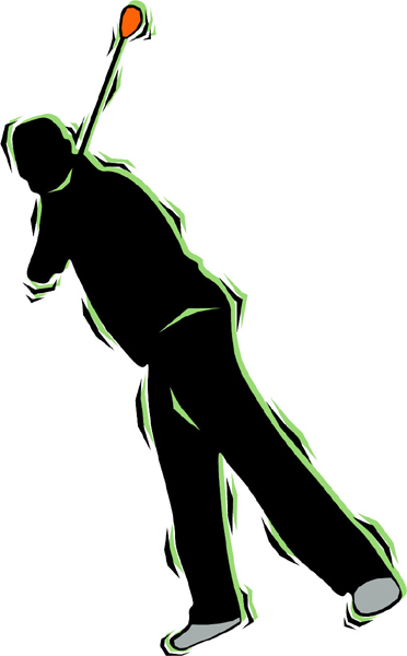 Golfing action color sports sticker. Make it yours. GOLF_4C_19