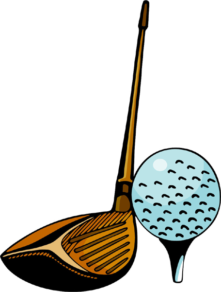 Golf club and ball full color sports decal. Personalize on line. GOLF_5C_31