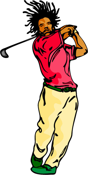 Golf swing full color sports sticker. Make it your own. GOLF_6C_14