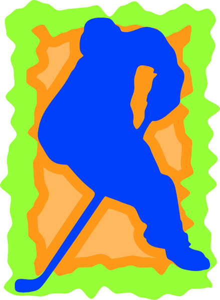 Hockey player color sports decal. Make it your own. HOCKEY_3C_11