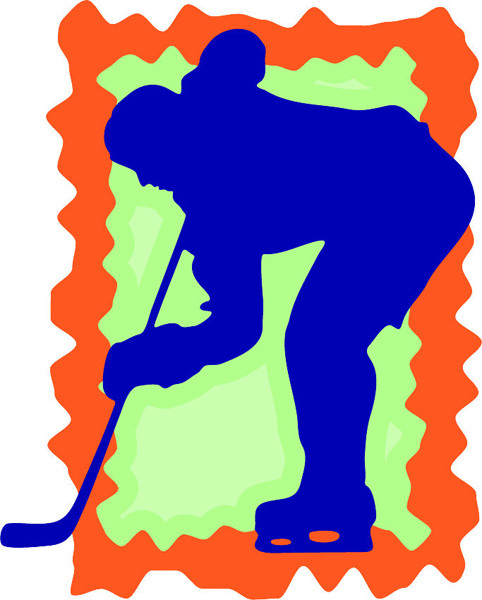 Hockey action sports decal in color. Personalize on line. HOCKEY_3C_18