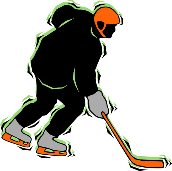 Hockey action color sports sticker. Personalize on line. HOCKEY_4C_10