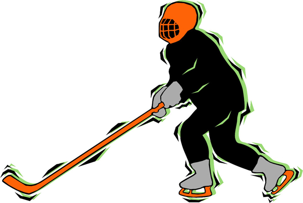 Hockey player in mask color sports sticker. Personalize on line. HOCKEY_4C_13