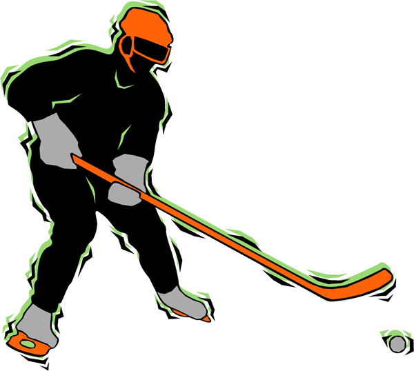 Hockey color action sports decal. Personalize on line. HOCKEY_4C_17