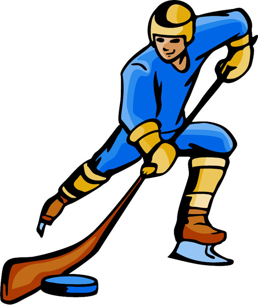 Hockey full color action sports decal. Customize on line. HOCKEY_4C_24