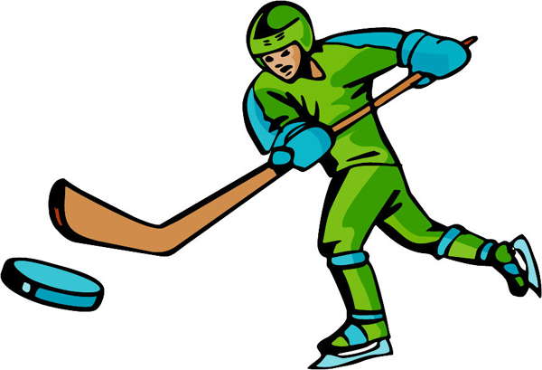 Hockey action player full color sports sticker. Personalize on line. HOCKEY_4C_25