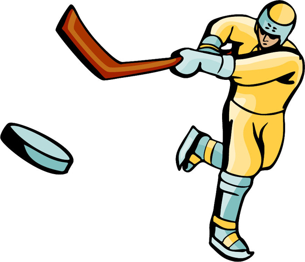 Hockey action full color sports decal. Customize on line. HOCKEY_4C_26