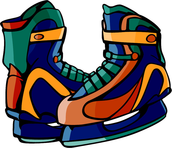 Hockey boots full color sports sticker. Personalize as you order. HOCKEY_5C_15