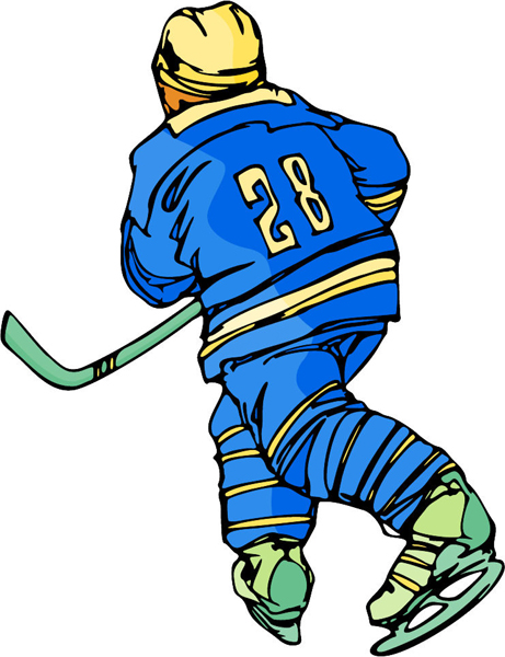 Hockey sports decal. Personalize on line. HOCKEY_6C_00